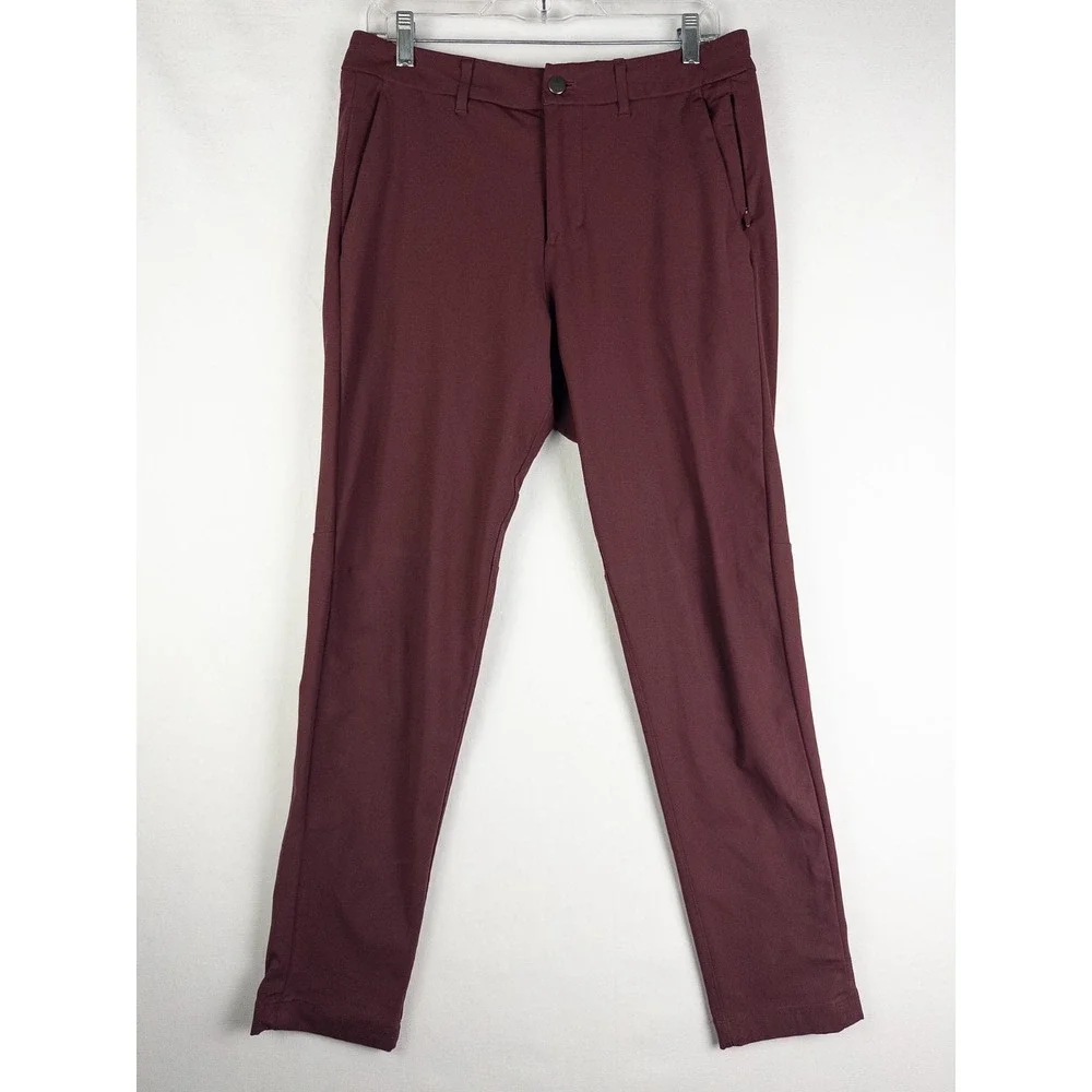 Lululemon ABC Pants Mens 32X31 Burgundy Chino Flat‎ Front Athleisure